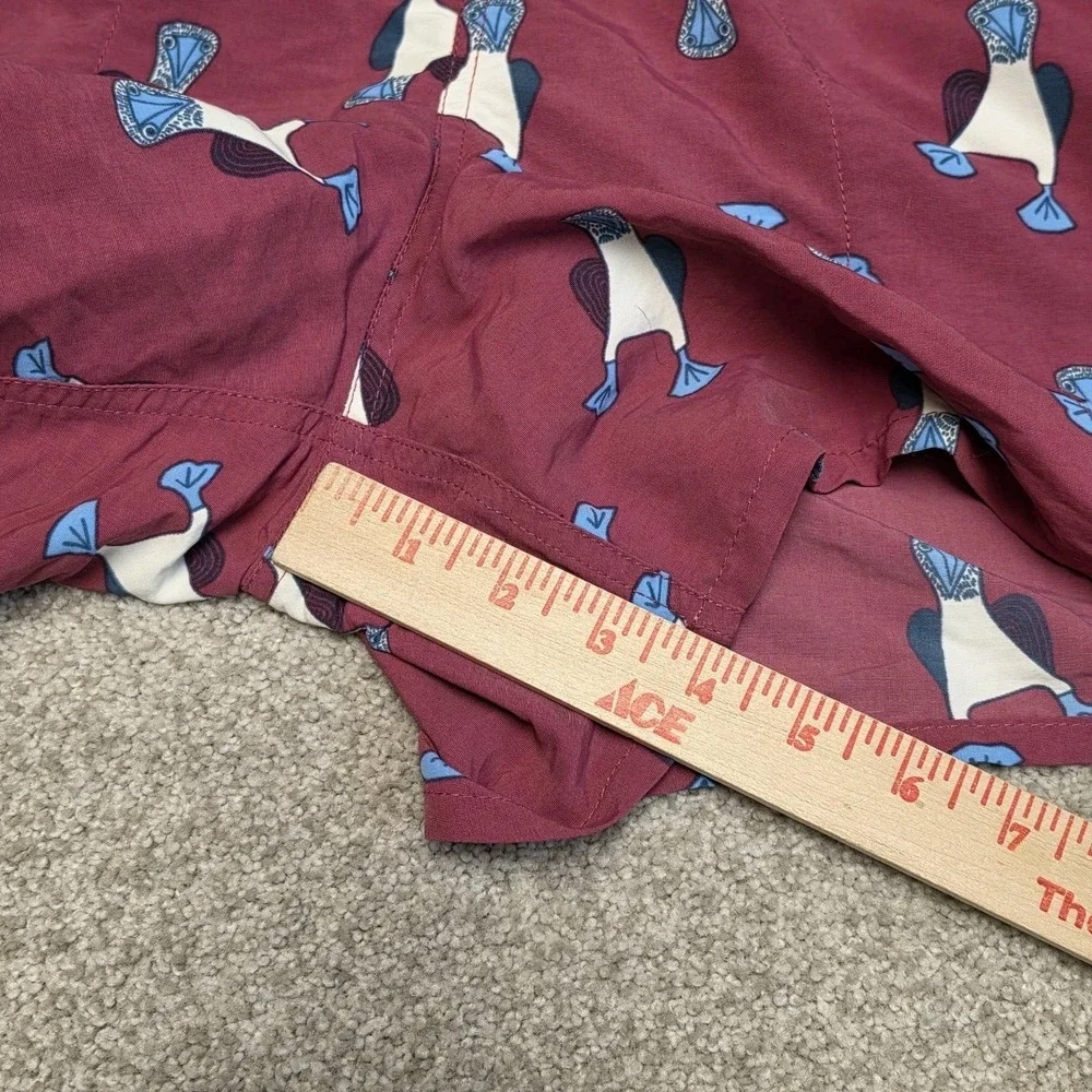 Patagonia Baggies Shorts Mens Large Pink Blue Footed Booby Bird Swim Trunks